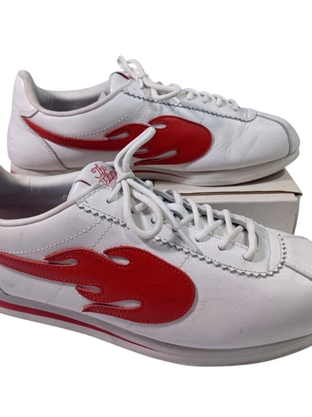 YG’S 4 Hunnid The Flame White Red Leather Shoes Men’s Size 11 sneakers - Picture 4 of 10